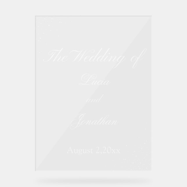 Beautiful weddingAcrylic Sign (Front)