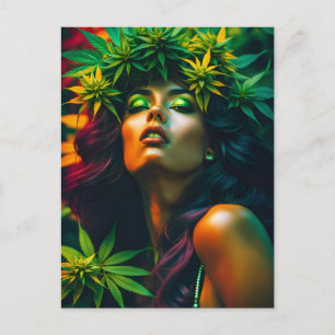 Beautiful Weed Woman Postcard