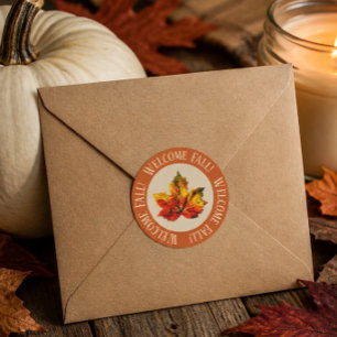 Beautiful Welcome Fall Round Sticker