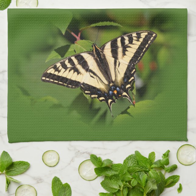 Beautiful Western Tiger Swallowtail Butterfly Kitchen Towel (Folded)