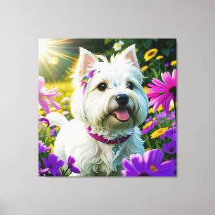 Beautiful Westie Dog Two Canvas Print