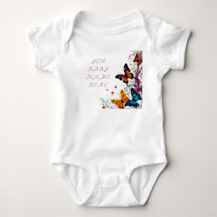 Beautiful whimsical Butteries  Baby Bodysuit