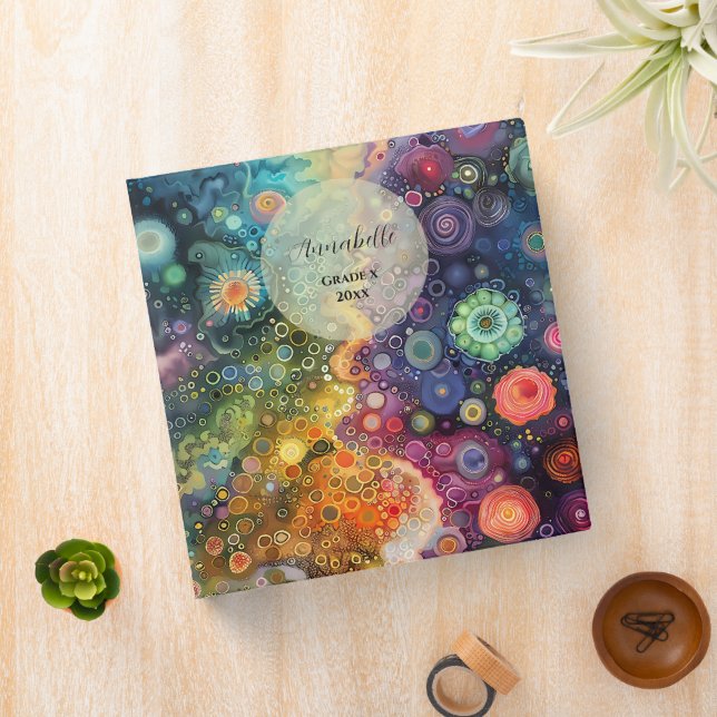 Beautiful Whimsical Colourful Back to School  Binder (In Situ)