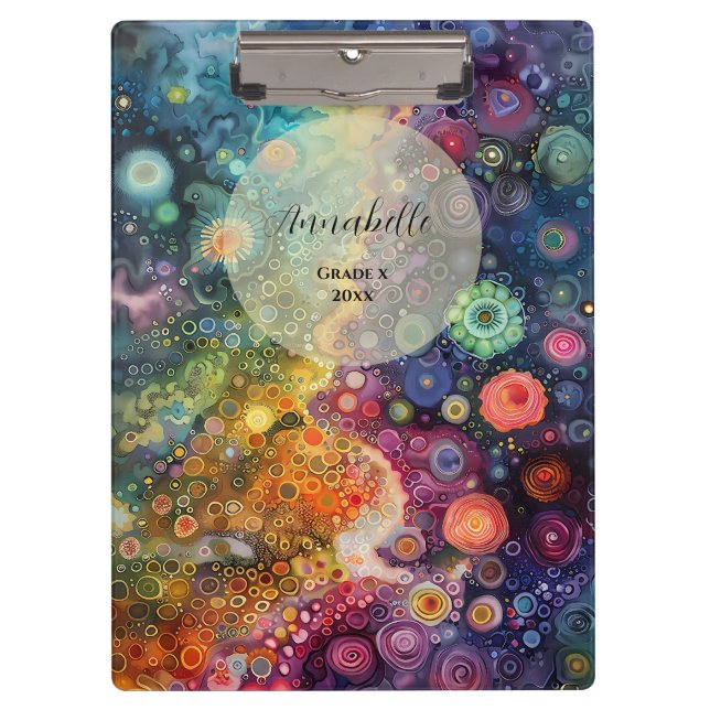 Beautiful Whimsical Colourful Back to School  Clipboard (Front)