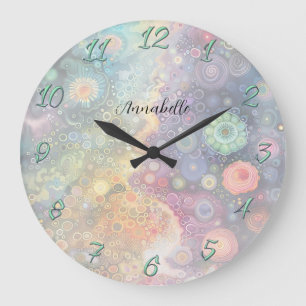 Beautiful Whimsical Colourful Back to School  Large Clock