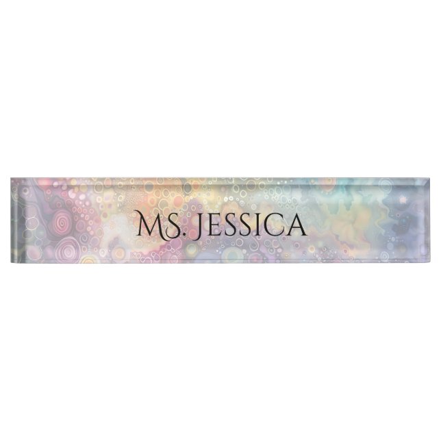 Beautiful Whimsical Colourful Back to School  Nameplate (Front)