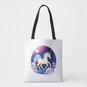Beautiful whimsical unicorn horse sticker  tote bag