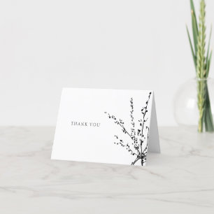 Beautiful White and Black Minimalist Thank You Card