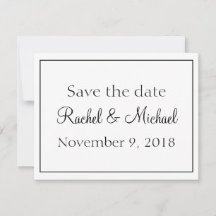 Beautiful White and Black  Save the Date