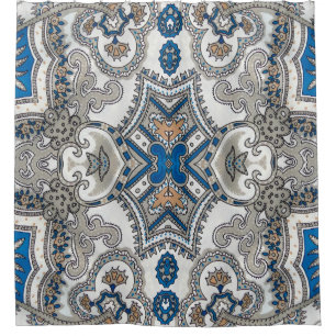 Beautiful white and blue arabesque, islamic paté
