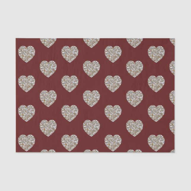 Beautiful White and Gold Marble Texture heart Tissue Paper (Front)