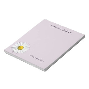 Beautiful White and Yellow Daisy Notepad