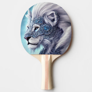 Beautiful White Armoured Warrior Lion Sherpa Ping Pong Paddle