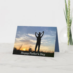Beautiful White Blue Black Sunset Father's Day Card