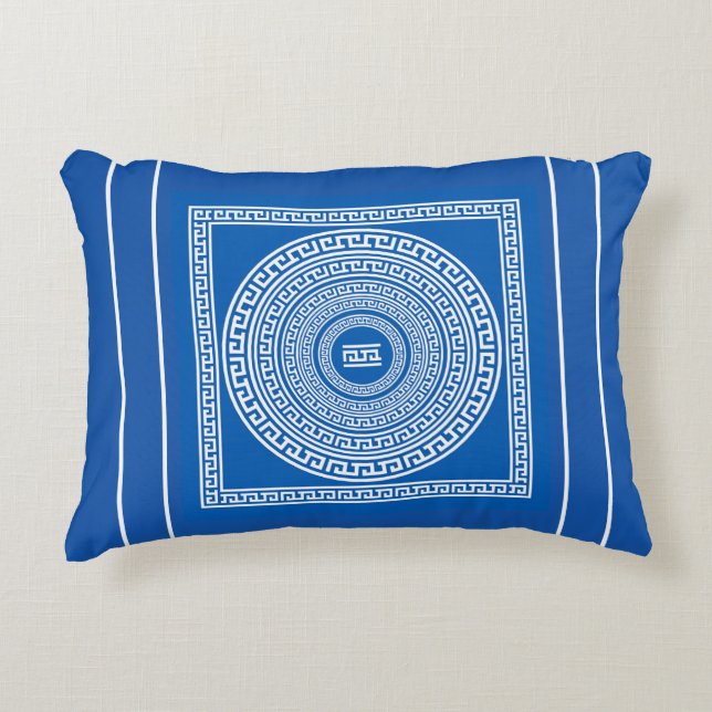 Beautiful White Borders on Grey Blue Background    Accent Pillow (Front)