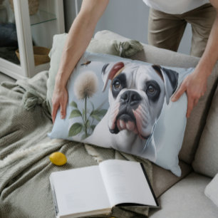Beautiful White Boxer Dog featured in Nature Accent Pillow