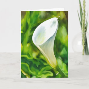 Beautiful White Calla Lily Garden Art Note Card