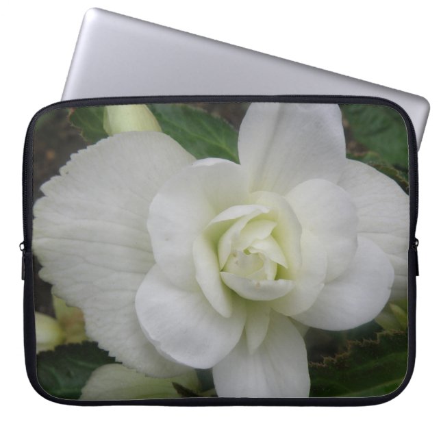Beautiful White Carnation Laptop Bag (Front)