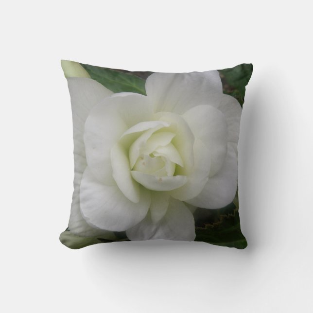 Beautiful White Carnation Pillow (Front)