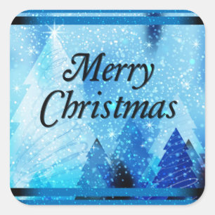 Beautiful White Christmas Square Sticker