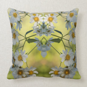 Beautiful white daisies design throw pillow