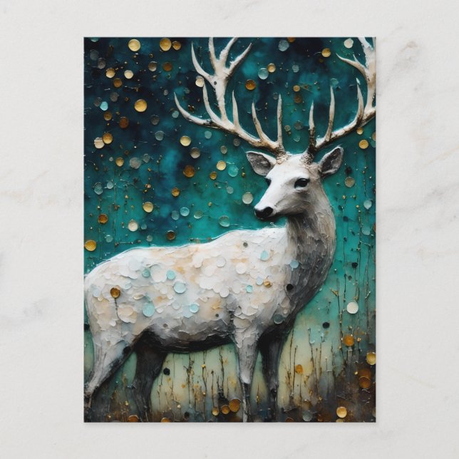 Beautiful White Deer Postcard (Front)