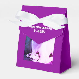 Beautiful White Dog Valentine's Day Purple Lovers Favor Box