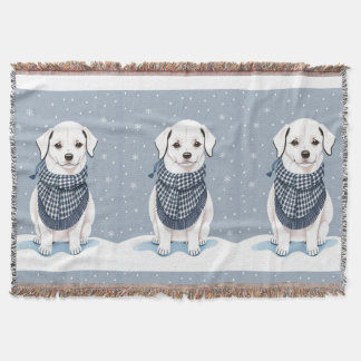 Beautiful White Dogs Throw Blanket