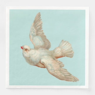 beautiful white dove napkin