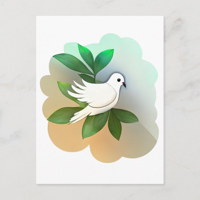 Beautiful White Dove  Postcard (Front)