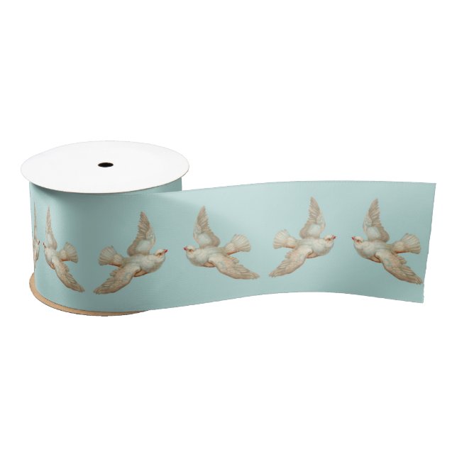 beautiful white dove satin ribbon (Spool)