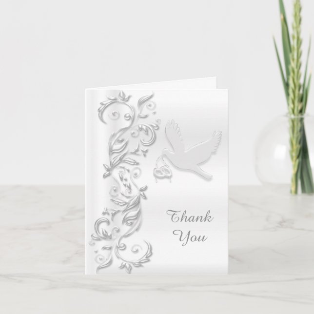 Beautiful White Dove Thank You (Front)
