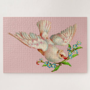beautiful white dove with sprig in its mouth jigsaw puzzle