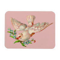 beautiful white dove with sprig in its mouth