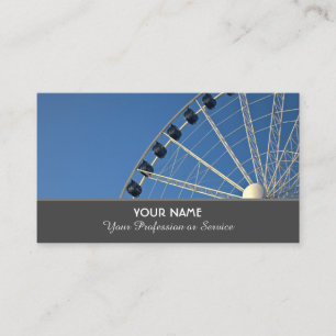 Beautiful white ferris wheel infront of blue sky business card