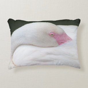 Beautiful White Flamingo Accent Pillow