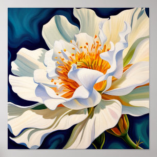 Beautiful white flower poster
