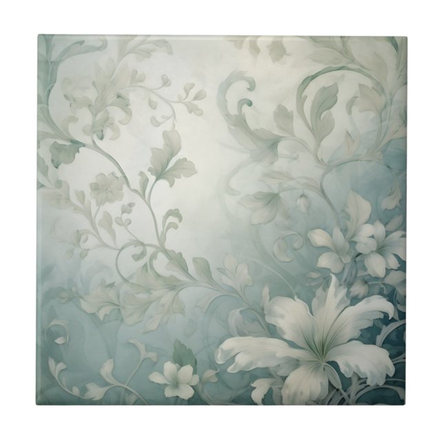 Beautiful White Flowers Tile (Front)