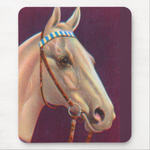 beautiful white horse mouse pad