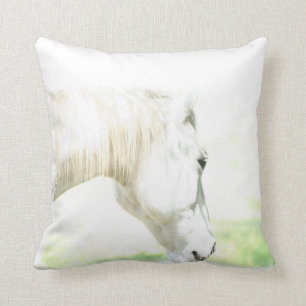 Beautiful White Horse Throw Pillow
