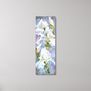 Beautiful White Iris Flowers - Original Painting  Canvas Print