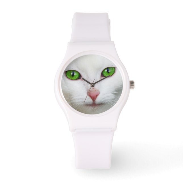 Beautiful white kitty cat kitten animal lover watch (Front)