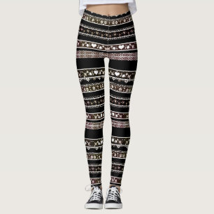 Beautiful, white, lace leggings, lace, braid leggi leggings