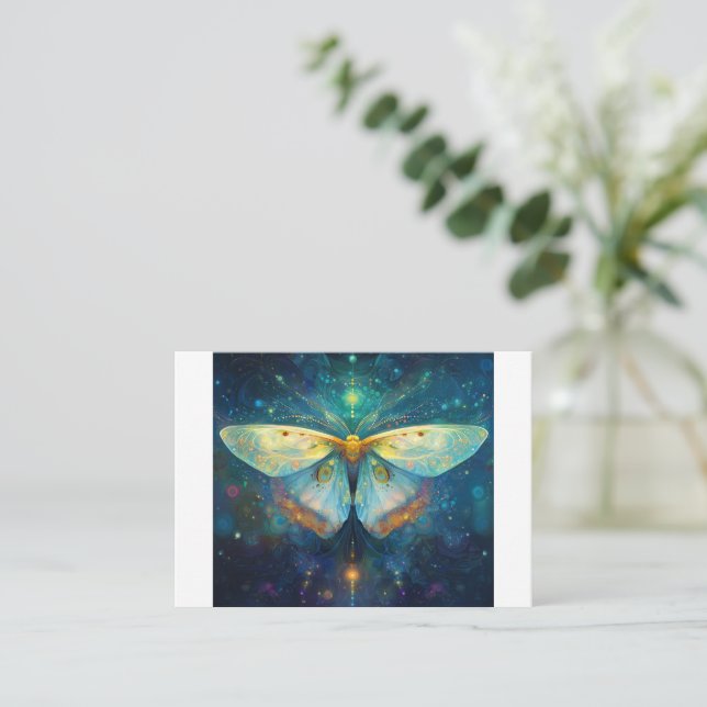 Beautiful white moth, supernatural elements card (Standing Front)