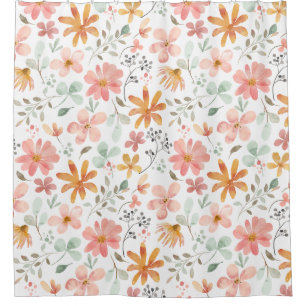 Beautiful White Orange Pink Blossom Flower Pattern