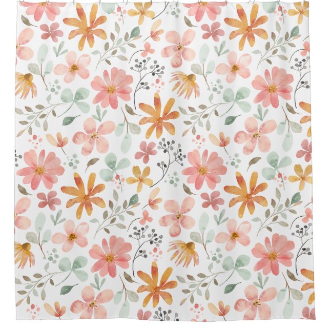 Beautiful White Orange Pink Blossom Flower Pattern (Front)