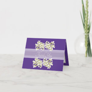 Beautiful White Orchid Clusters Modern Thank You Card