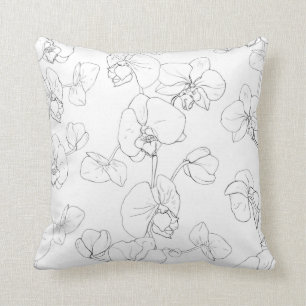 beautiful white orchids throw pillow