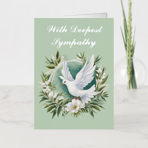 Beautiful White Peace Dove Foil Holiday Card