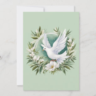Beautiful White Peace Dove Holiday Card